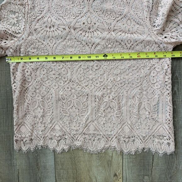 Womens Lace Blouse Size M Pink Romantic Feminine Fairy Dainty Ethereal Whimsy - Picture 11 of 11